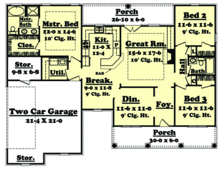 House Plan House Plan #1231 Drawing 1