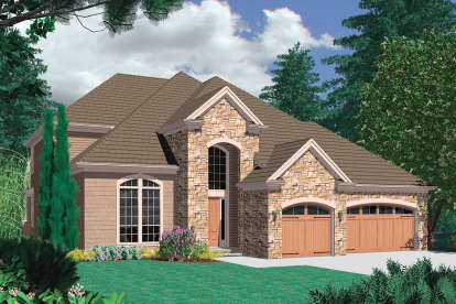 European House Plan #2559-00537 Elevation Photo