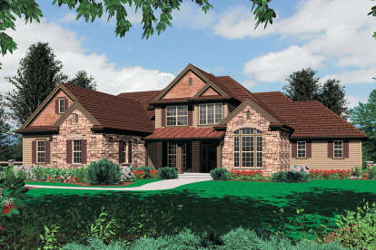 European House Plan #2559-00542 Elevation Photo