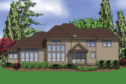 European House Plan #2559-00542 Elevation Photo