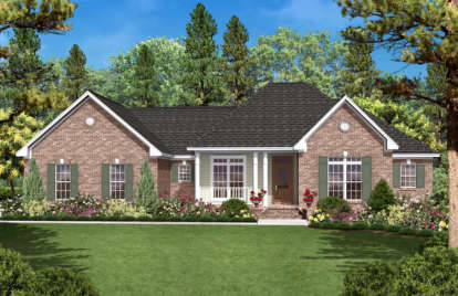 Ranch House Plan #041-00012 Elevation Photo