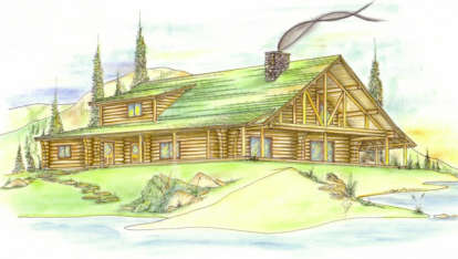 Log House Plan #039-00016 Elevation Photo