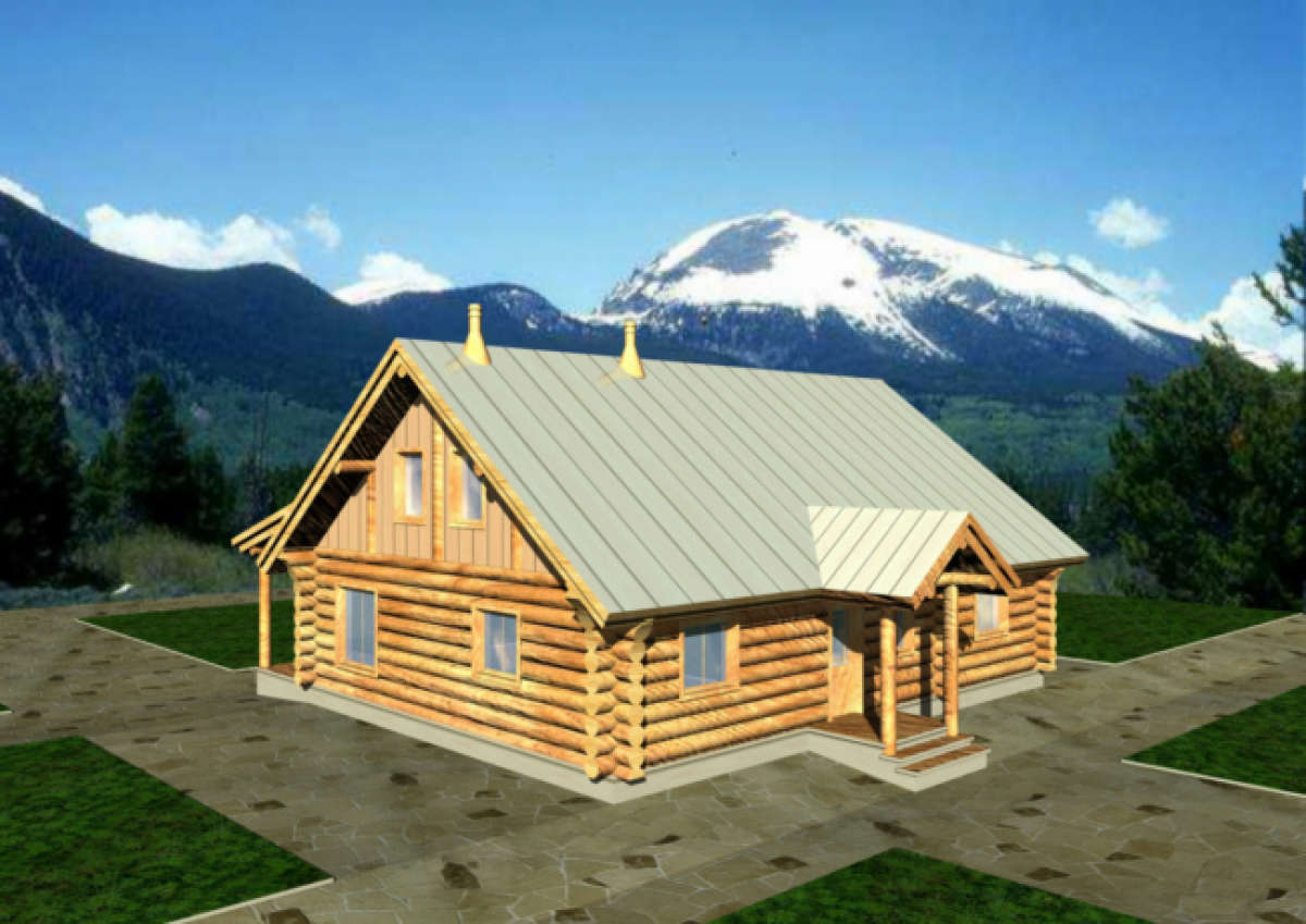Log House Plan #039-00017 Elevation Photo