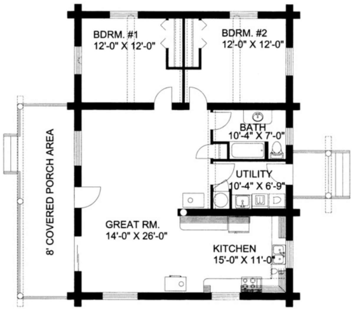 Log Plan 1,200 Square Feet, Bedrooms, Bathroom Floor Plan