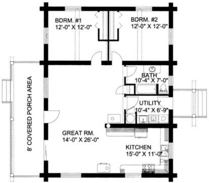 House Plan House Plan #1236 Drawing 1
