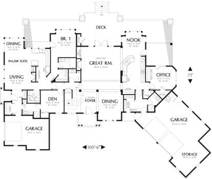 Floorplan 1 for House Plan #2559-00578