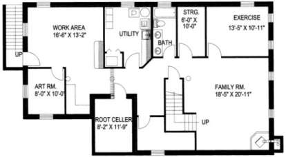 Basement Floor for House Plan #039-00019