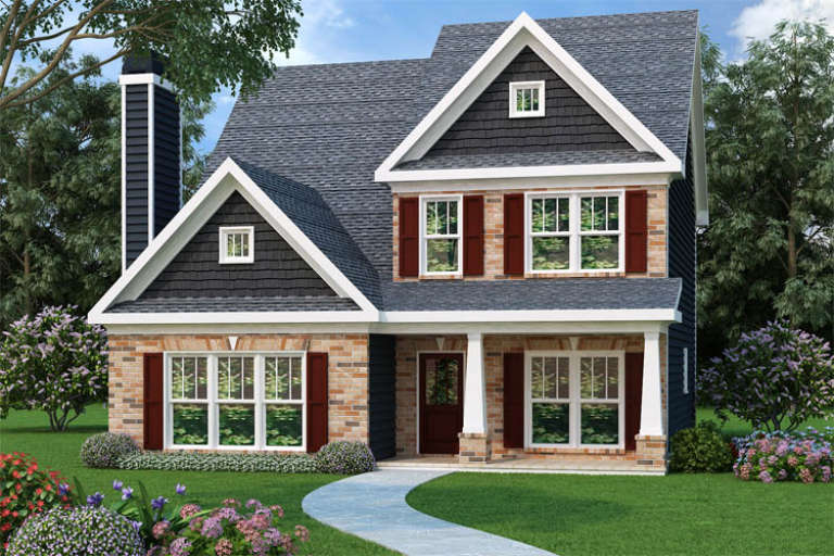 Narrow Lot House Plan #009-00106 Elevation Photo