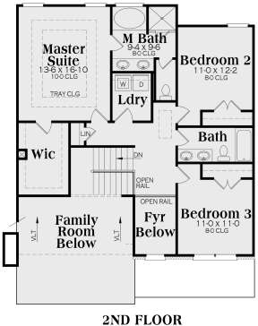 Second Floor for House Plan #009-00106