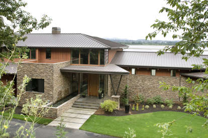 Mid Century Modern House Plan #2559-00609 Elevation Photo