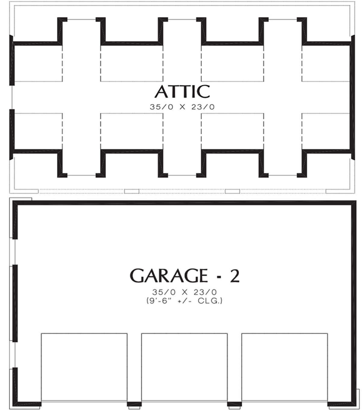 Garage and Attic for House Plan #2559-00610