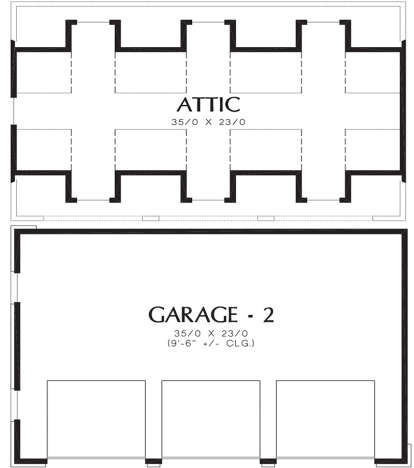 Garage and Attic for House Plan #2559-00610