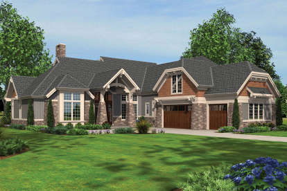 5 Bed, 4 Bath, 4318 Square Foot House Plan - #2559-00617