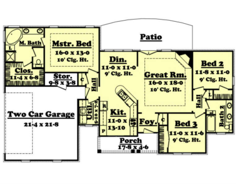 House Plan House Plan #1241 Drawing 1
