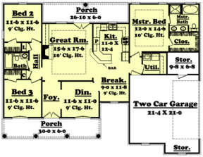 Main Floor for House Plan #041-00015