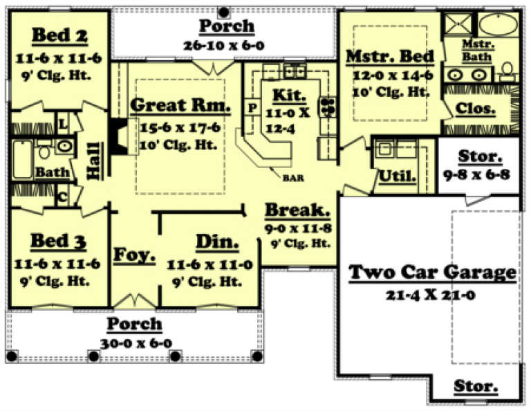 House Plan House Plan #1242 Drawing 1