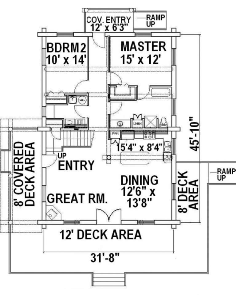 House Plan House Plan #1243 Drawing 1