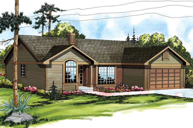 House Plan House Plan #12459 Angled Front Elevation 