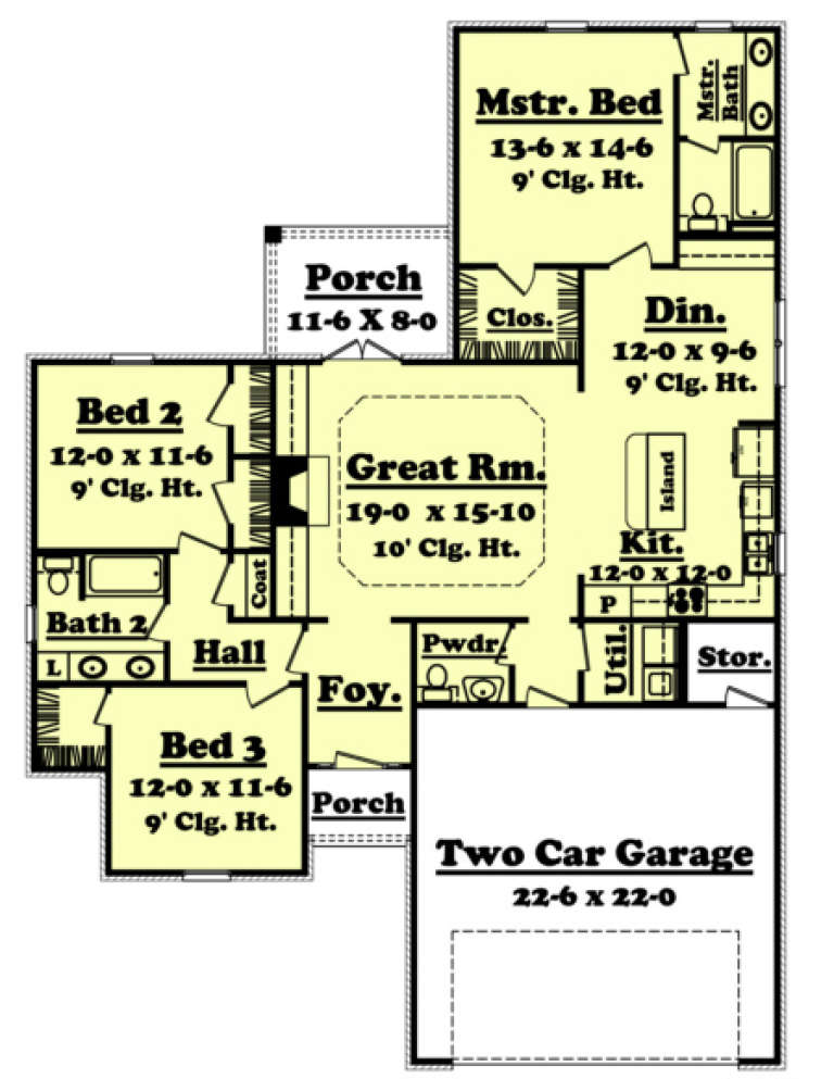House Plan House Plan #1246 Drawing 1