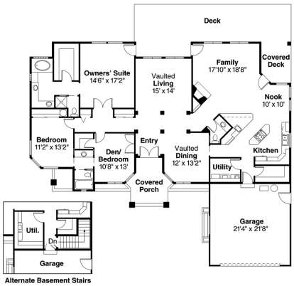 Floorplan 1 for House Plan #035-00466