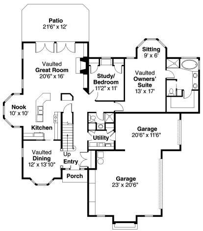 Floorplan 1 for House Plan #035-00467