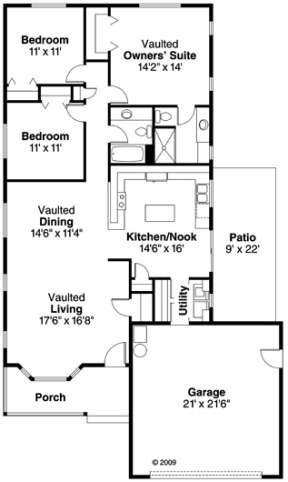 Floorplan 1 for House Plan #035-00469