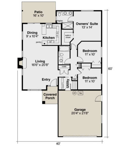 Main Floor for House Plan #035-00470