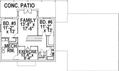 Basement Floor for House Plan #039-00024