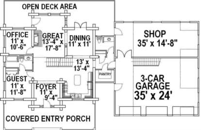 First Floor for House Plan #039-00024