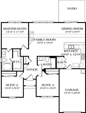 Floorplan 1 for House Plan #3323-00001