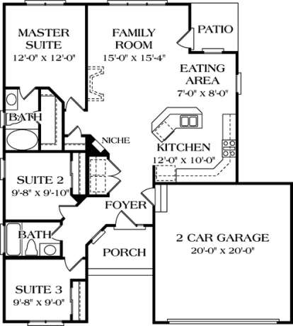 Floorplan1 for House Plan #3323-00005