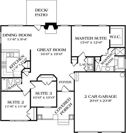 Floorplan 1 for House Plan #3323-00011