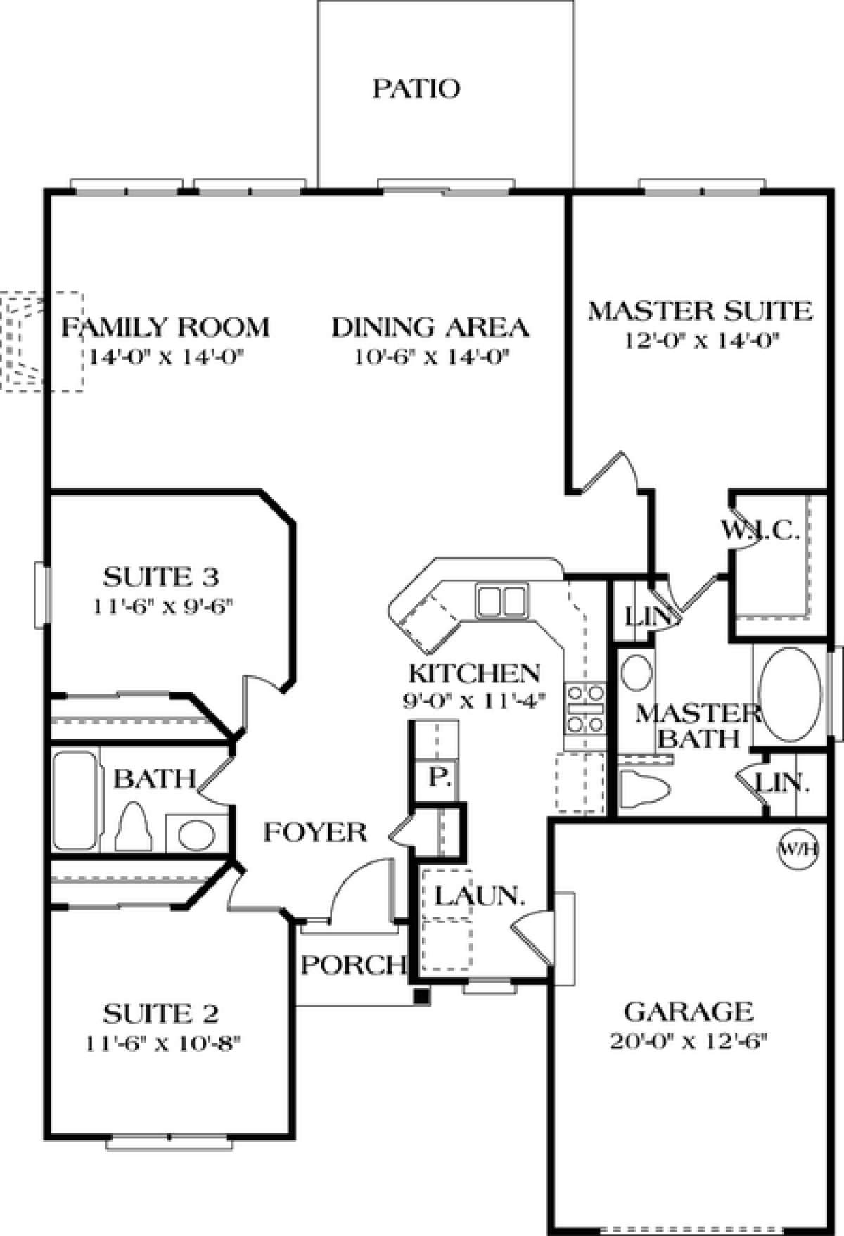 Floorplan 1 for House Plan #3323-00012