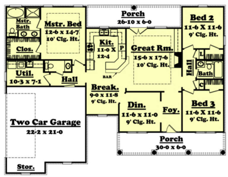 House Plan House Plan #1249 Drawing 1