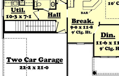 Basement Stairs Location for House Plan #041-00017