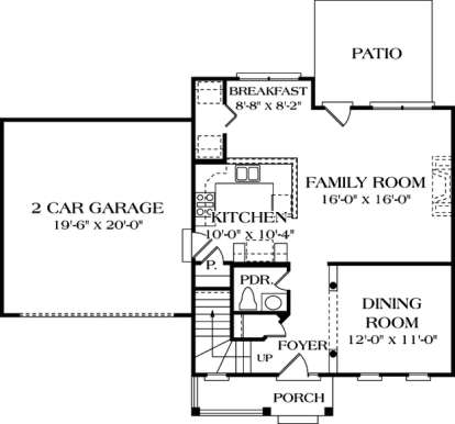 Floorplan 1 for House Plan #3323-00028
