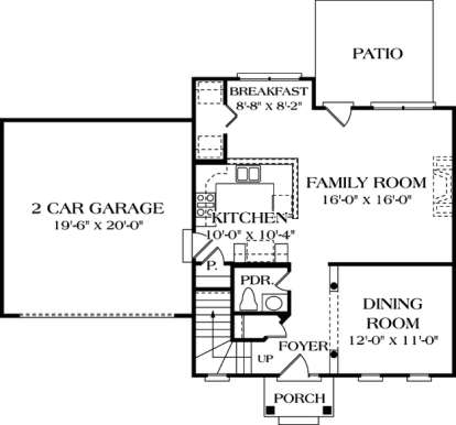 Floorplan 1 for House Plan #3323-00030