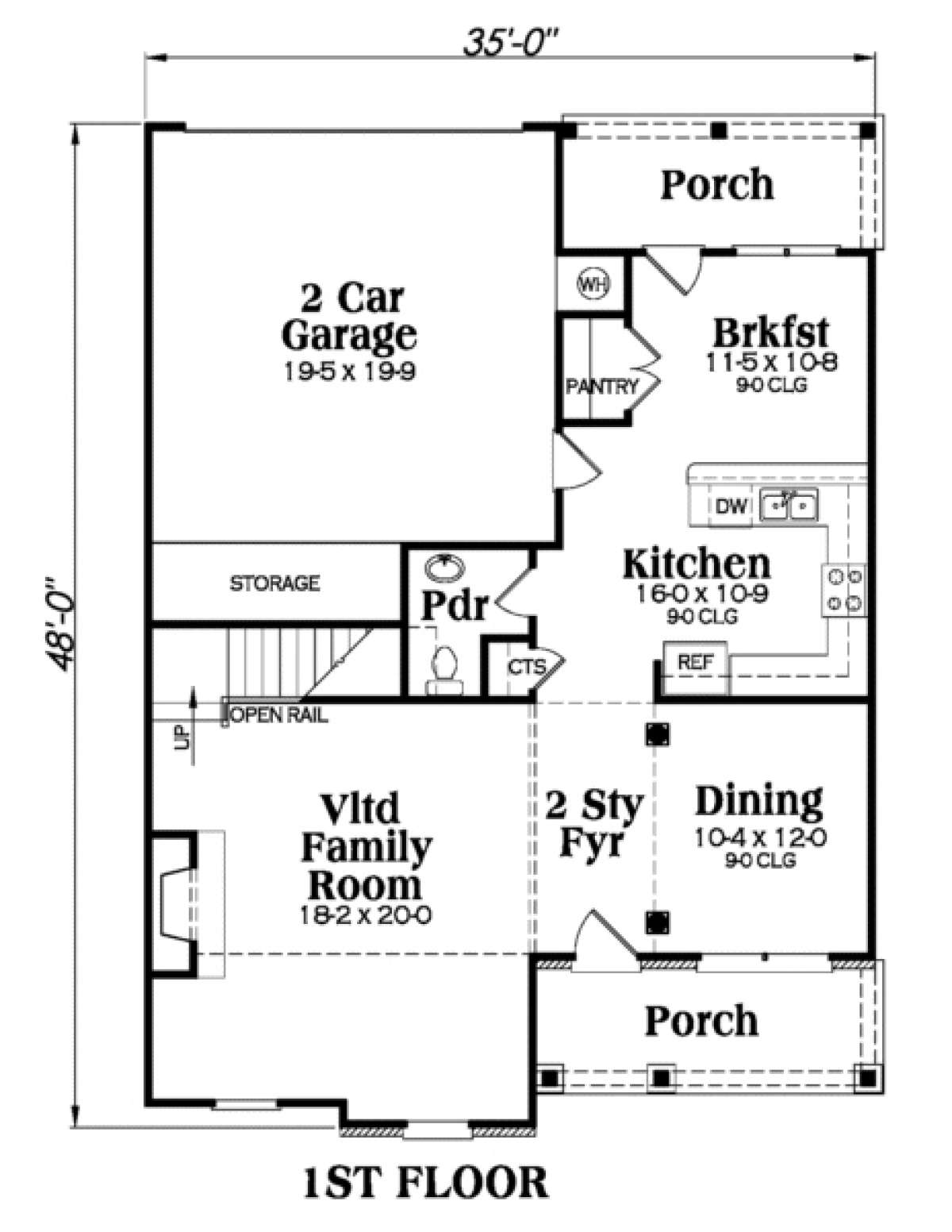 Main Floor for House Plan #009-00107
