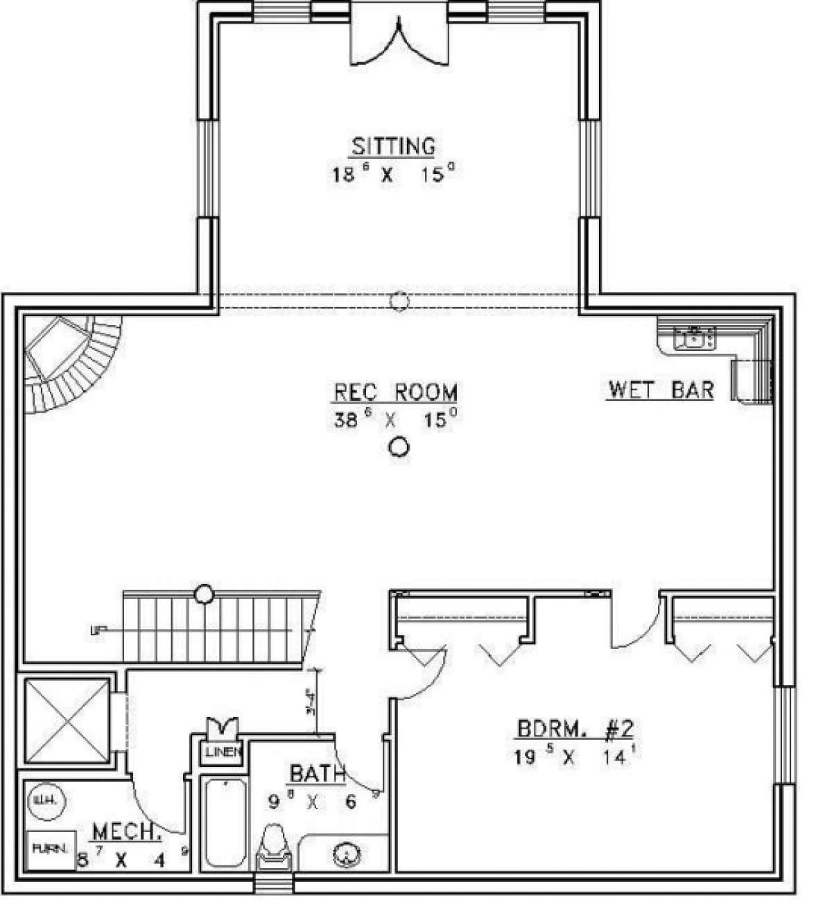 Basement Floor for House Plan #039-00026