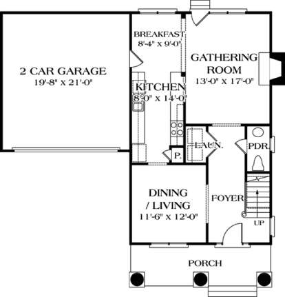 Floorplan 1 for House Plan #3323-00031