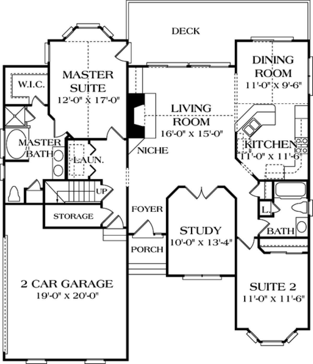 Floorplan 1 for House Plan #3323-00034
