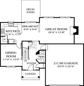 Floorplan 1 for House Plan #3323-00036