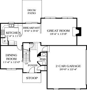 Floorplan 1 for House Plan #3323-00037