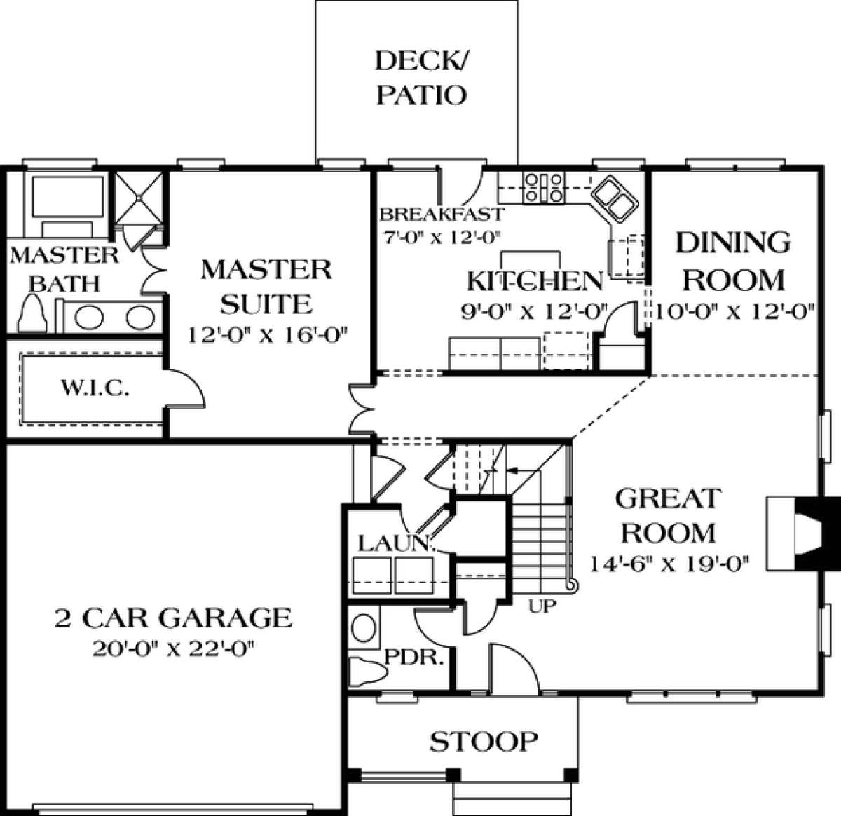 Floorplan 1 for House Plan #3323-00040
