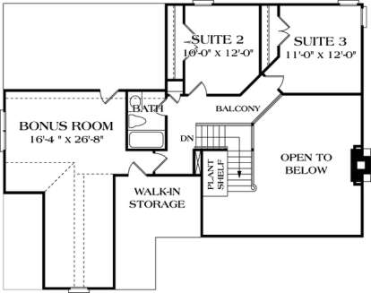 Floorplan 2 for House Plan #3323-00040