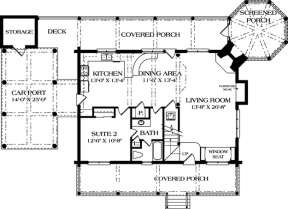 Floorplan 1 for House Plan #3323-00044