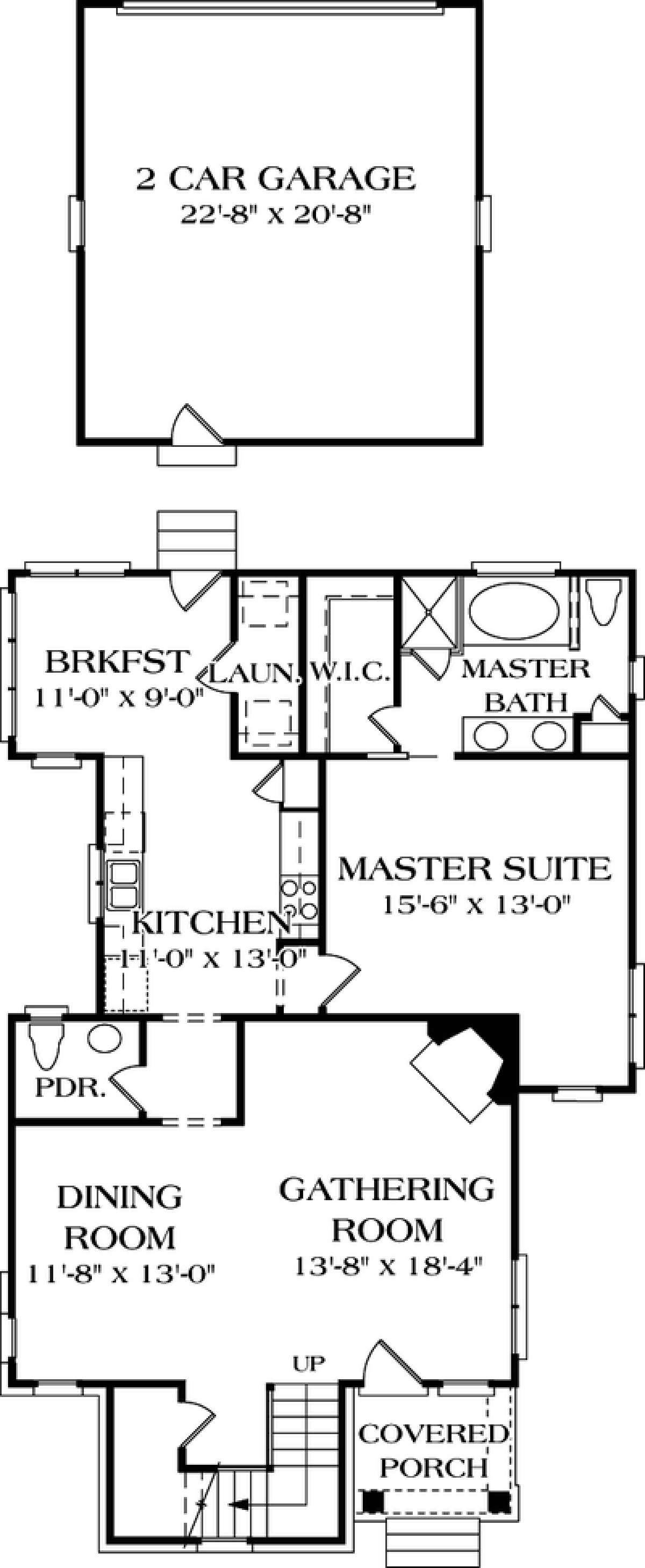 Floorplan 1 for House Plan #3323-00047