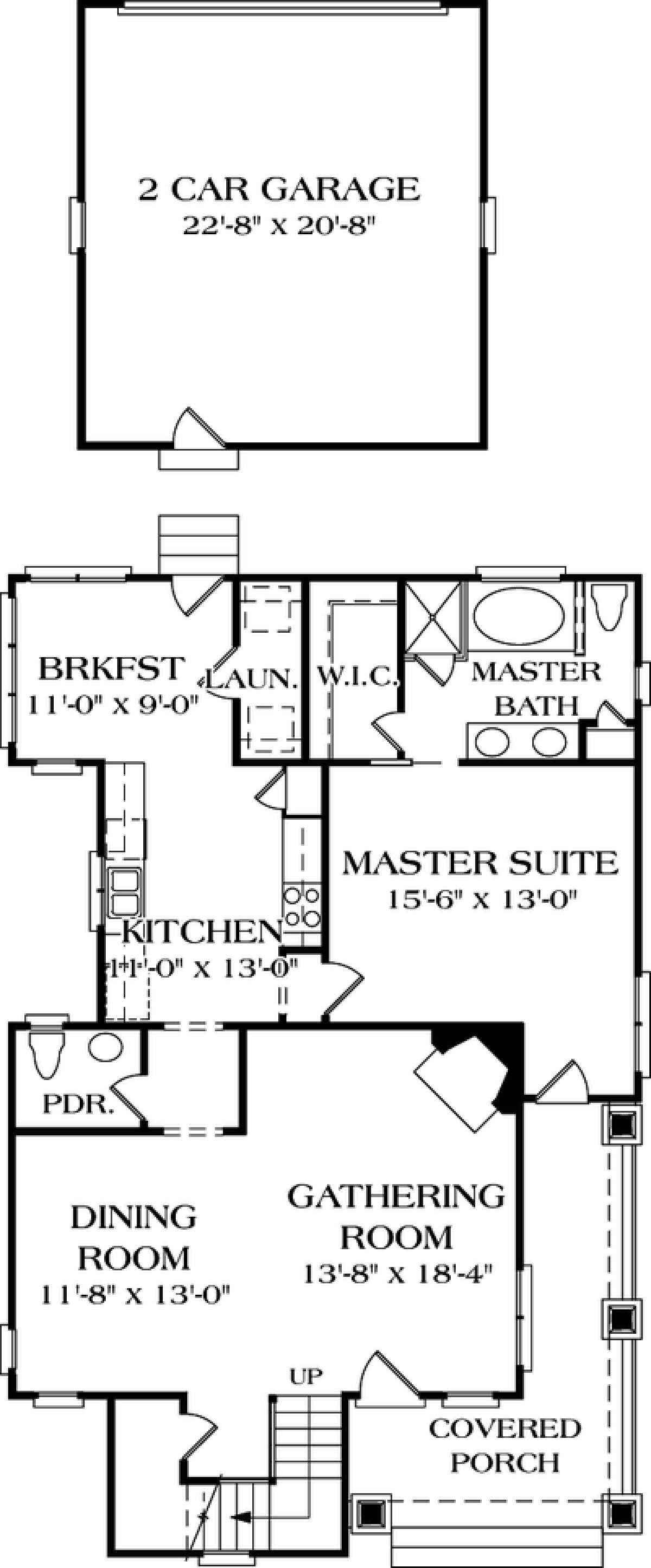 Floorplan 1 for House Plan #3323-00048