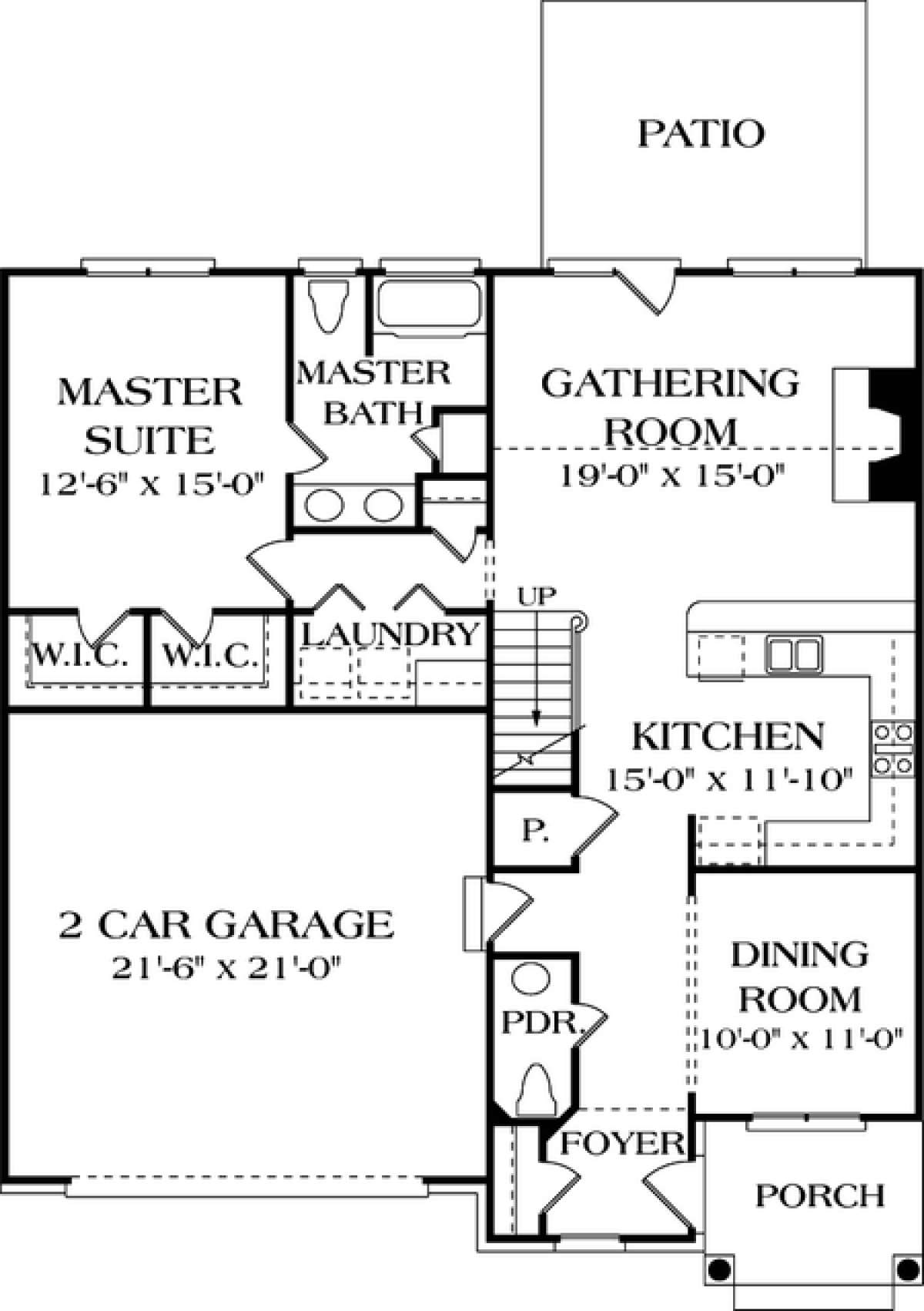 Floorplan 1 for House Plan #3323-00049