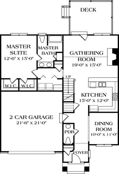 Floorplan 1 for House Plan #3323-00050